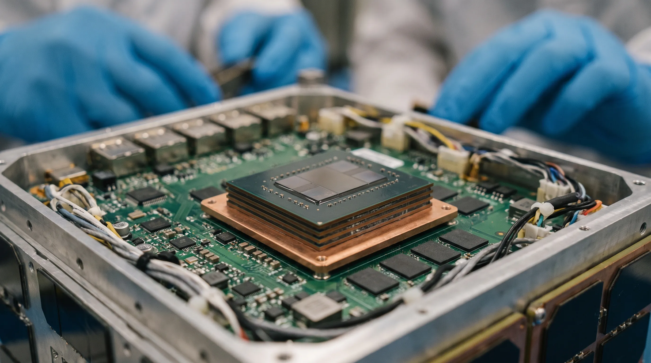 An 18A Panther Lake multi-tile chip for rugged satellite AI and government use